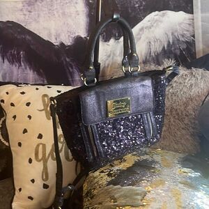 Vintage juicy couture purple denim:sequin mixed media totebag purse pocketbook